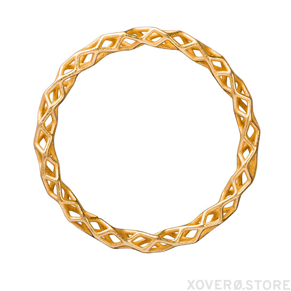 3d printed bangle in gold plated steel