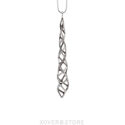 CUBICOID (long) - Pendant - Sterling Silver