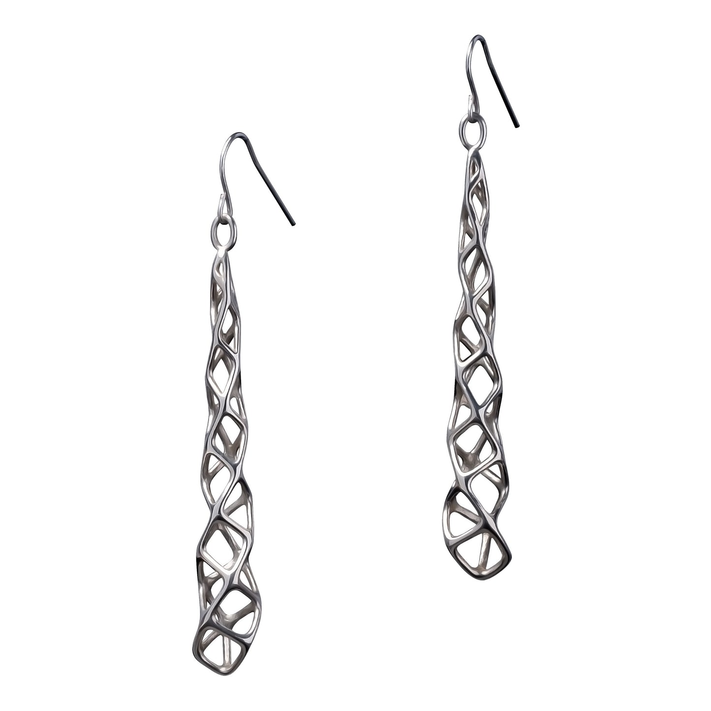 CUBICOID (long) - Earrings - Sterling Silver