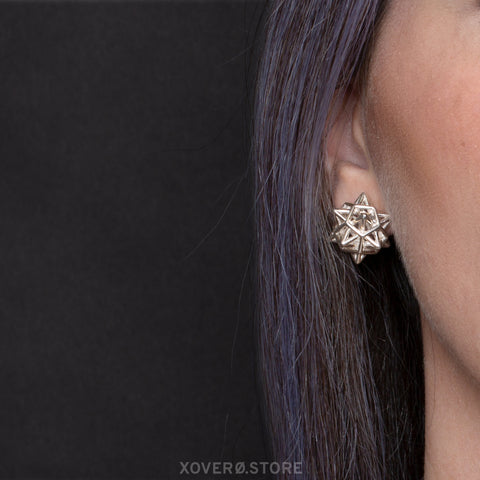 MORNINGSTAR - 3d Printed Earrings - Sterling Silver